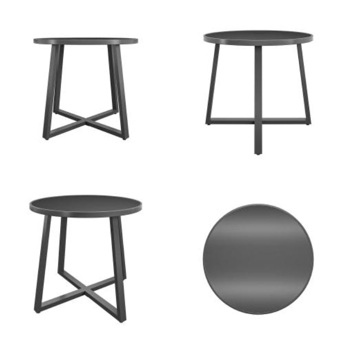 Round Indoor Outdoor Dining Table, Glass Top - view 7