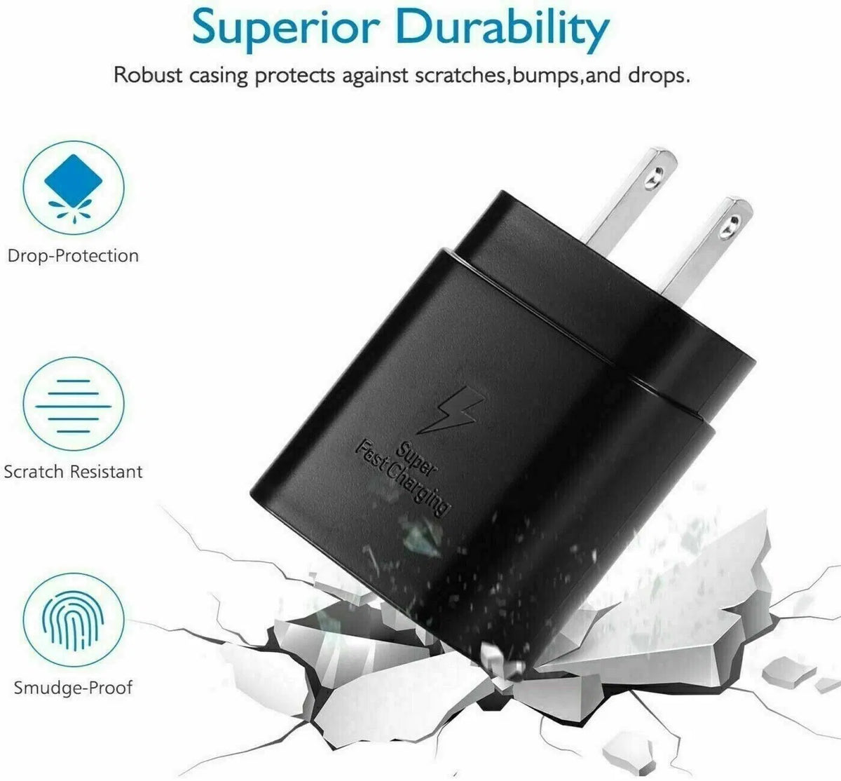 25w Super Fast Charger Type USB-C 10FT Cable For Galaxy S23 S22 S21 S20 - view 10