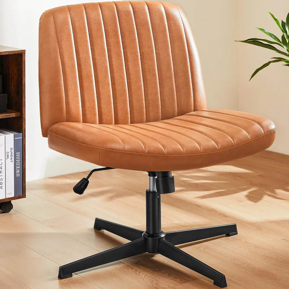 Cross Legged Office Living Room Rocking Gaming Chair Armless Wide Desk Adjustable Swivel Fabric Task Vanity Home Office - view 7