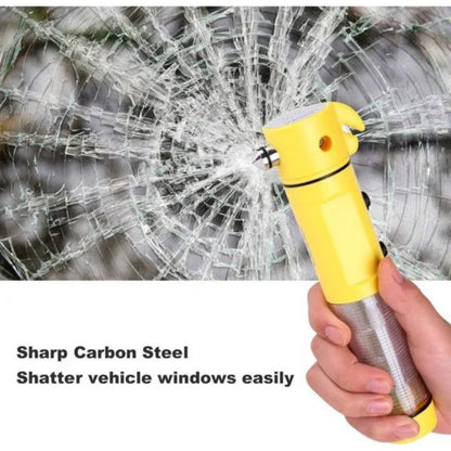 Yellow Multi-functional Car Safety Hammer With Flashlight - view 2