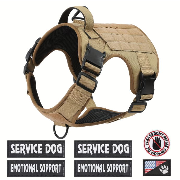 Hiphoppet US Local Tactical Service Dog Harness Vest Adjustable Reflective No Pulling Large Dog Harness With Metal - view 8