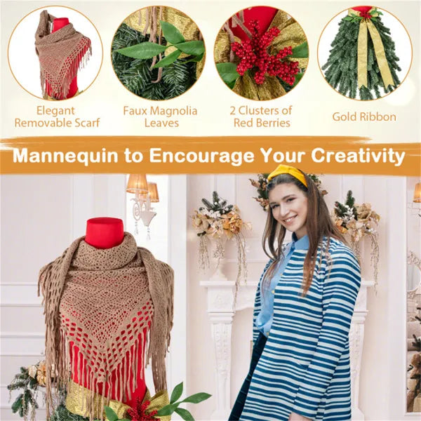 5 FT Pre-lit Mannequin Artificial Christmas Tree Dress Form - view 2