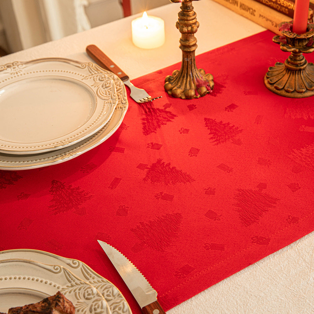 Christmas Table Runner Dark Jacquard Dining Table - view 3
