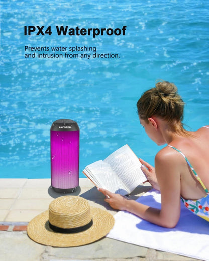 Bluetooth Speaker, Portable Wireless,, 15W HD Loud Sound With Cool Lights, IPX4 Waterproof, BT 5.3, TWS Pairing - view 4