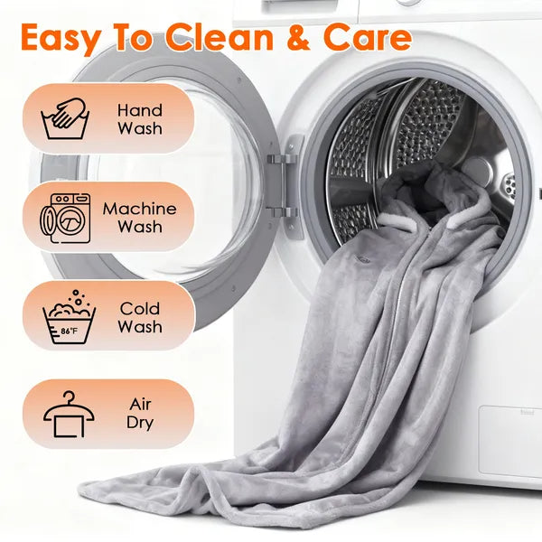 Wearable Heated Throw Blanket Double-Sided Flannel Portable Electric Heating Hoodie For Women Men Machine Washable - view 8