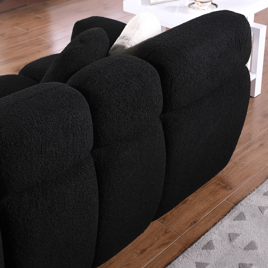 87.4 Length,35.83inch Deepth,human Body Structure For USA People, Marshmallow Sofa,boucle Sofa,3 Seater, Black BOUCLE - view 10