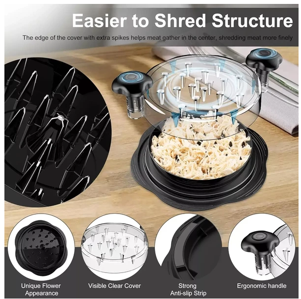 Large Chicken Shredder Tool Twist Meat Shredding Grinder Handles Non-Slip No BPA - view 5