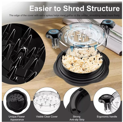 Large Chicken Shredder Tool Twist Meat Shredding Grinder Handles Non-Slip No BPA - view 5