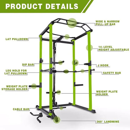 Home Gym sets Multi-functional Power Cage,Home Adjustable Pullup Squat Rack 1000Lbs Capacity Comprehensive Fitness - view 5
