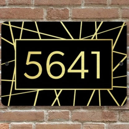 Custom House Address Sign Metal Plaque Gold Silver Numbers - view 6