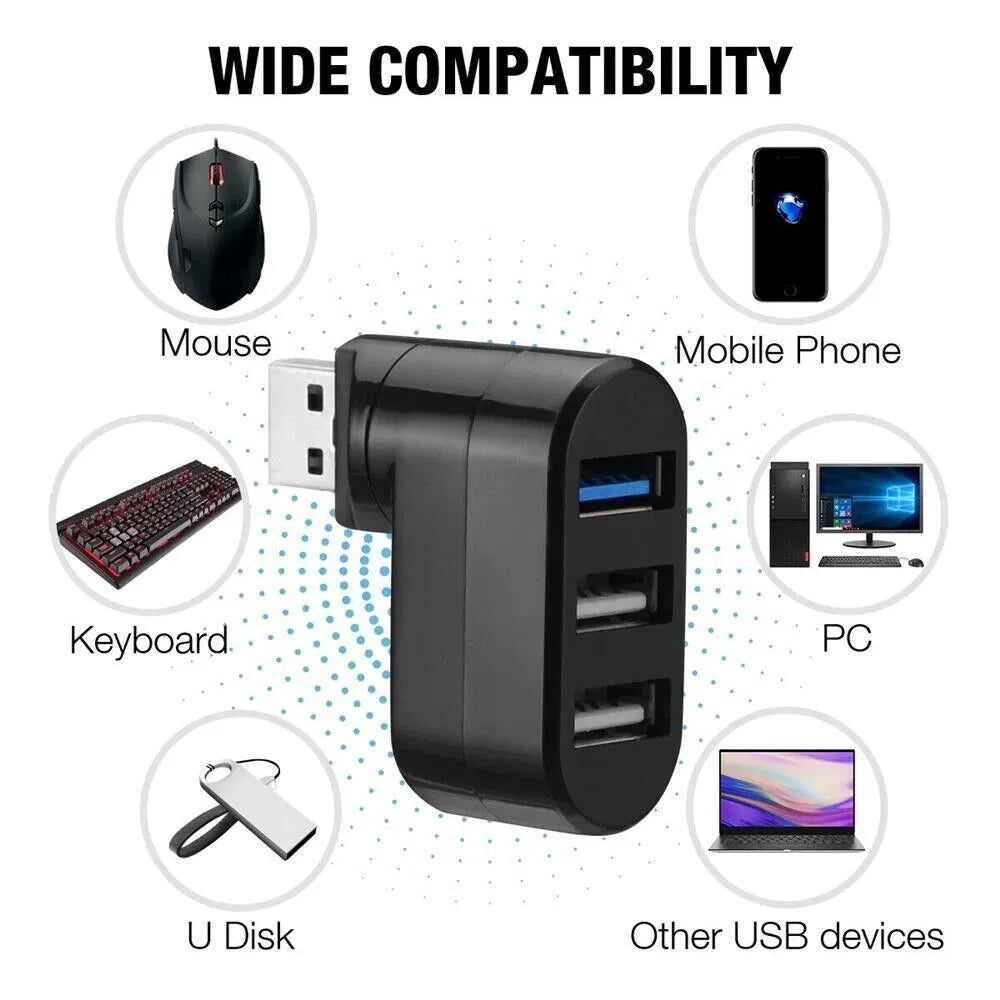 High Speed 3 Port USB 3.0 Multi HUB Splitter Expansion Desktop PC Laptop Adapter - view 6