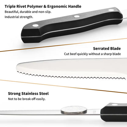 12-piece Kitchen Knife And Accessory Set With High-carbon Stainless Steel Blades, Including Meat And Steak Knives - view 2