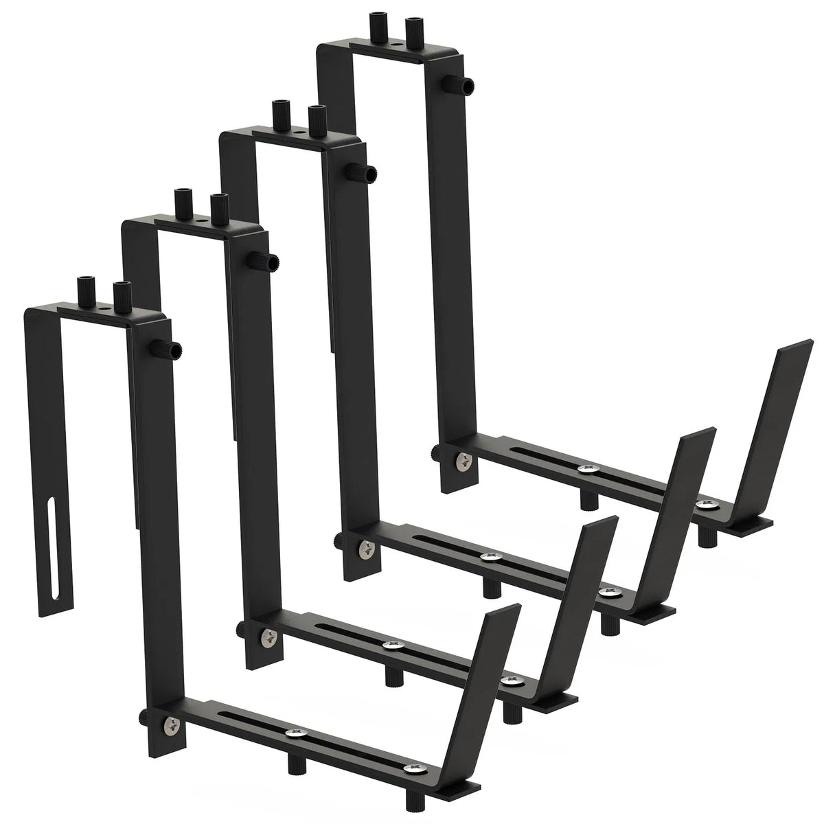 Telescopic Window Planter Bracket, Iron No-Drill Wall-Mounted Flower Box Holder, Tray & Dual-Size Hook - view 8