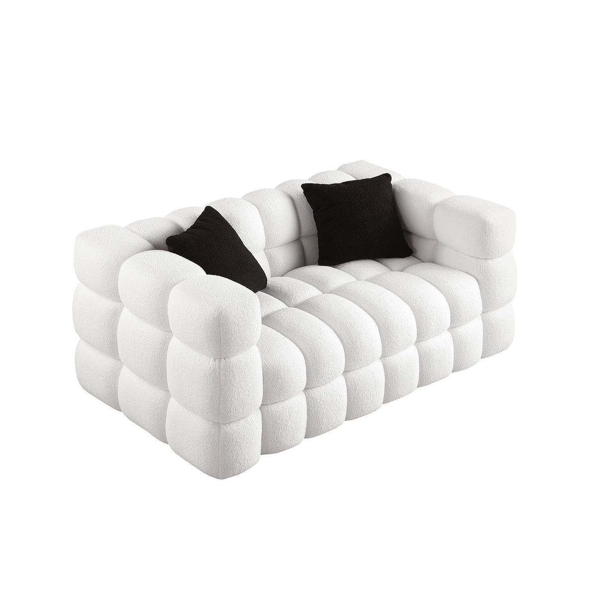 62.2length,35.83inch Deepth,human Body Structure For USA People, Marshmallow Sofa,boucle Sofa,White Color, 2 Seater - view 10