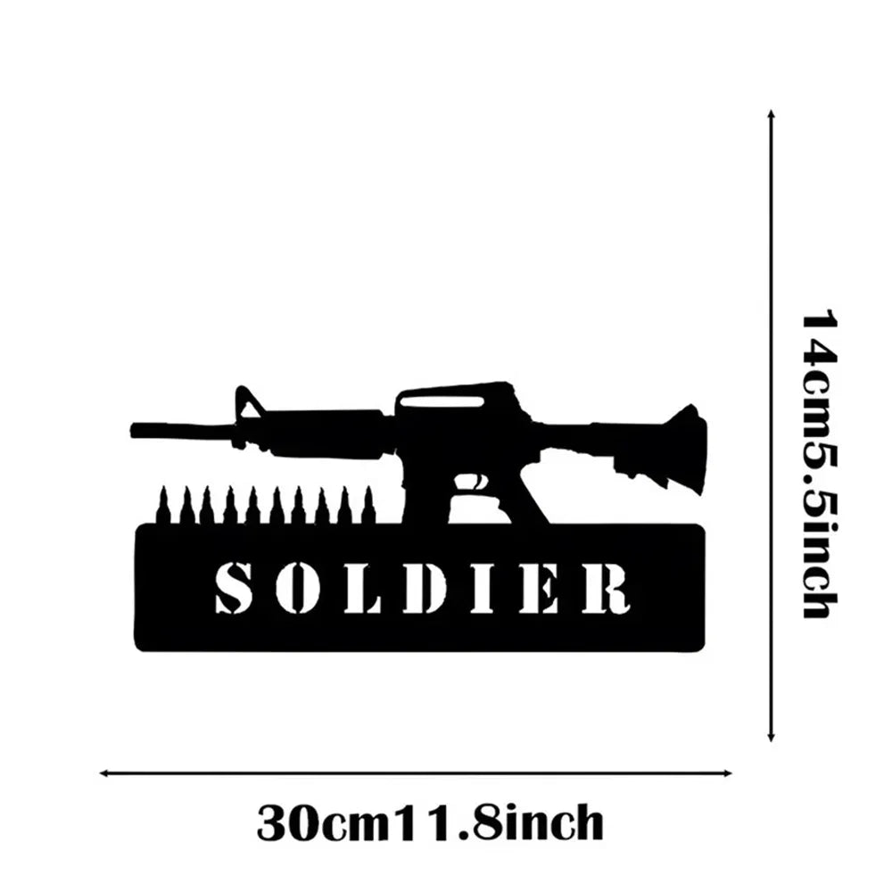 Vintage Patriotic Soldier iron Sign American Military Wall Decor for Home Bar Garage - view 6