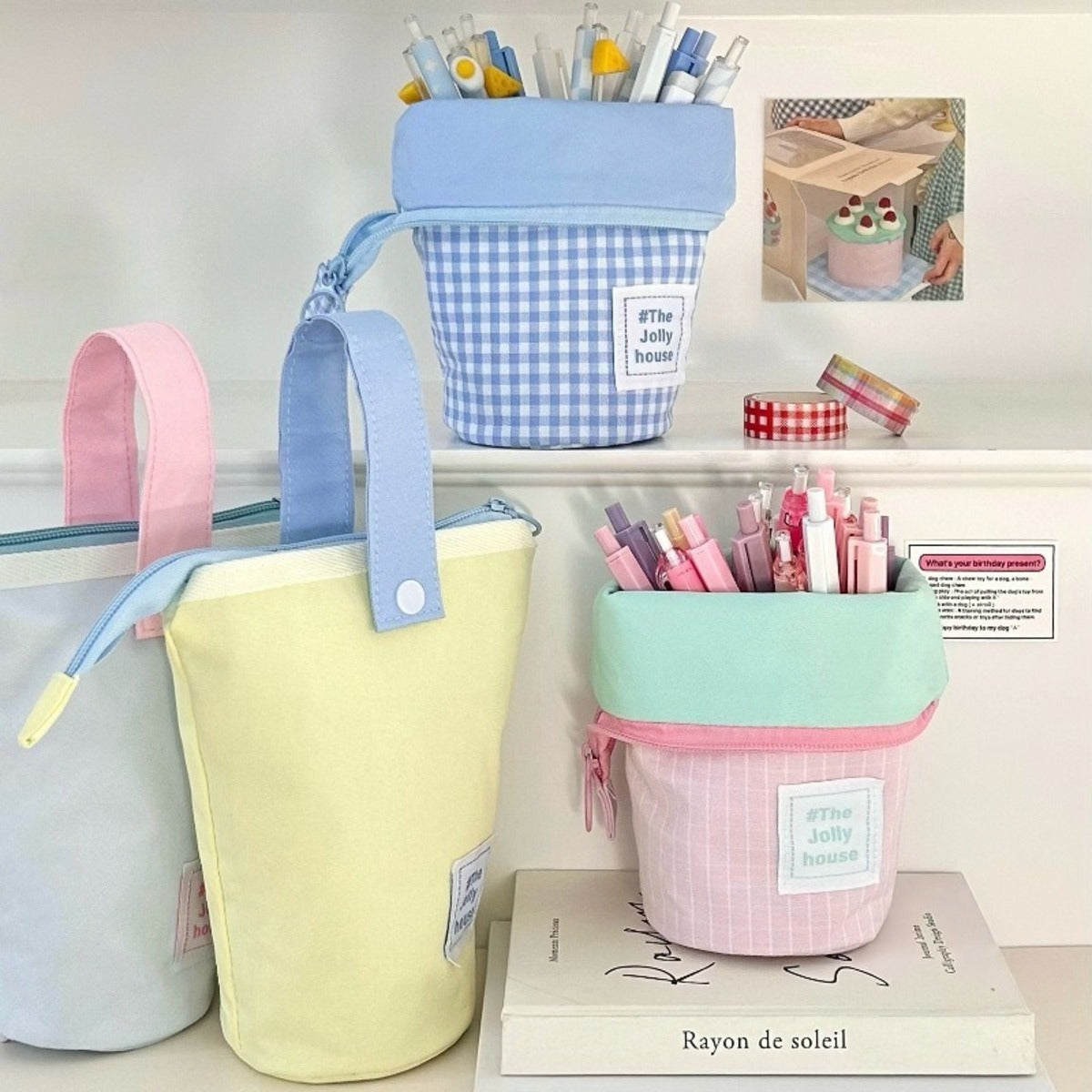 Foldable Standing Pencil Pen Case With Compartments Large Capacity Pencil Pouch Bag School Aesthetic Supplies For Girls - view 4