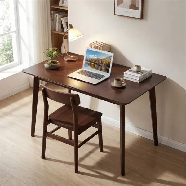 47" Walnut Dining Table For 4-6 People, Rubber Wood Legs Kitchen Table With Smooth Veneered Top - view 3