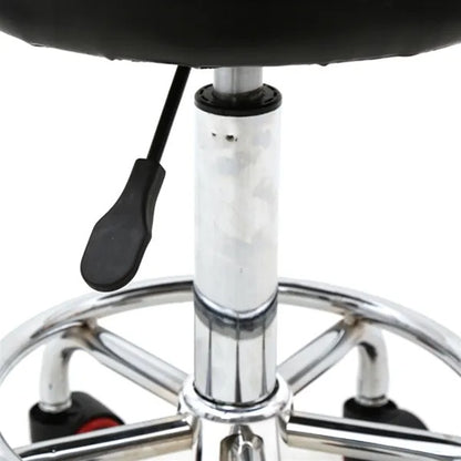 Round Shape Adjustable Salon Stool With Back And Line Black XH - view 3