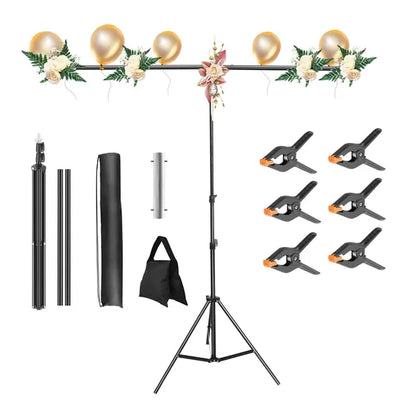 5×6.5FT T-Shape Photo Video Backdrop Stand Heavy Duty Background Stand Adjustable Photography Backdrop Stand With