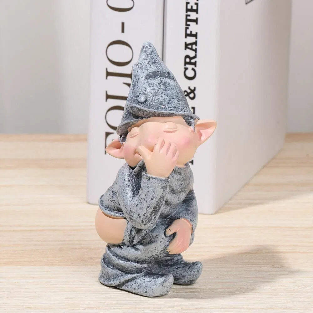 Pooping Naughty Gnome Miniature Statue Funny Resin Home Garden Ornament US - view 4