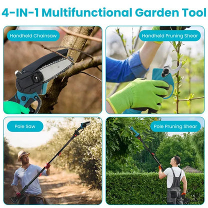 4-in-1 Pole Pruning Shears, Electric Pruning Shears & Pole Saws For Tree Trimming With 7 Adjustable Head Angles - view 4