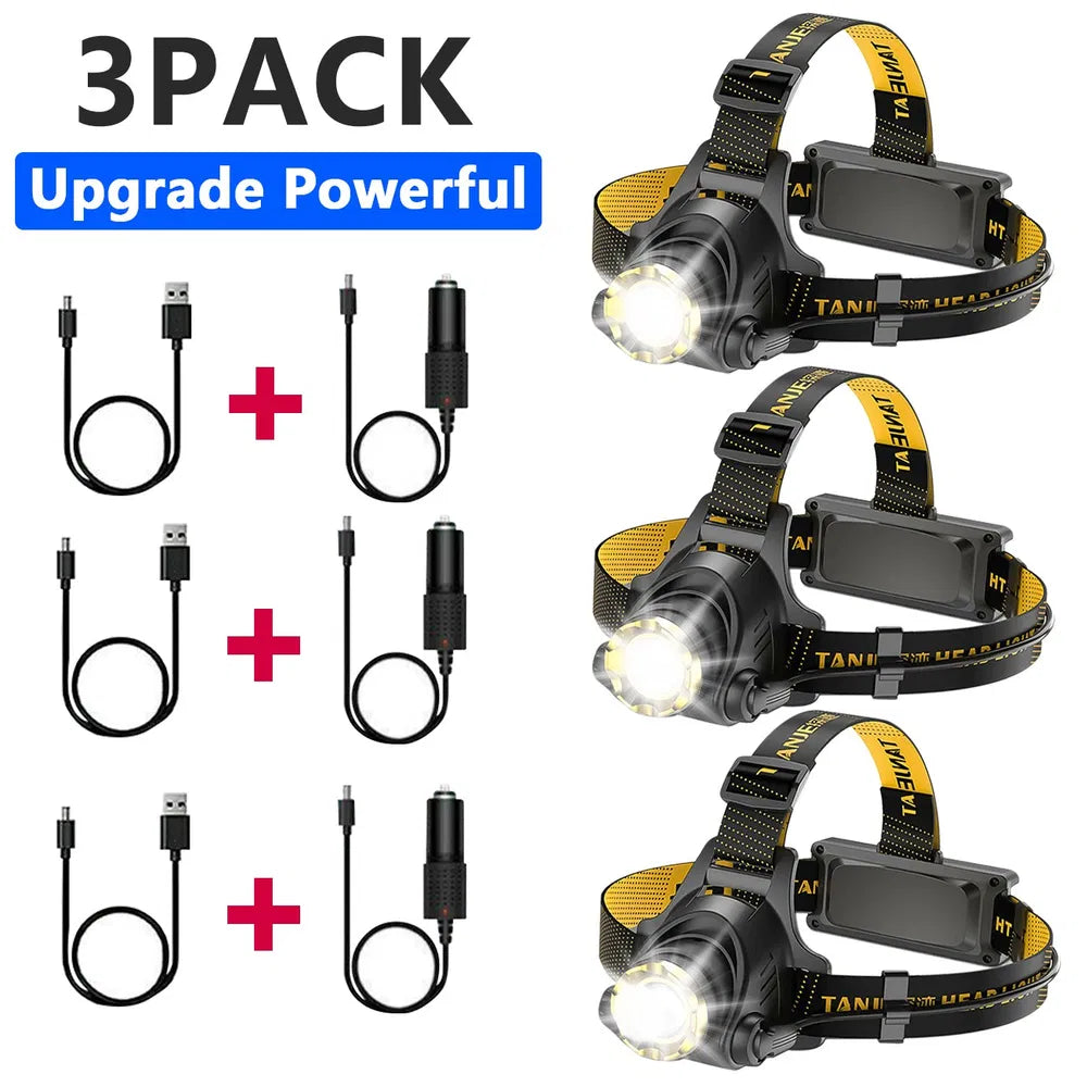 12000000lm LED Headlamp USB Rechargeable Headlight Head Torch Lamp Flashlight - view 4