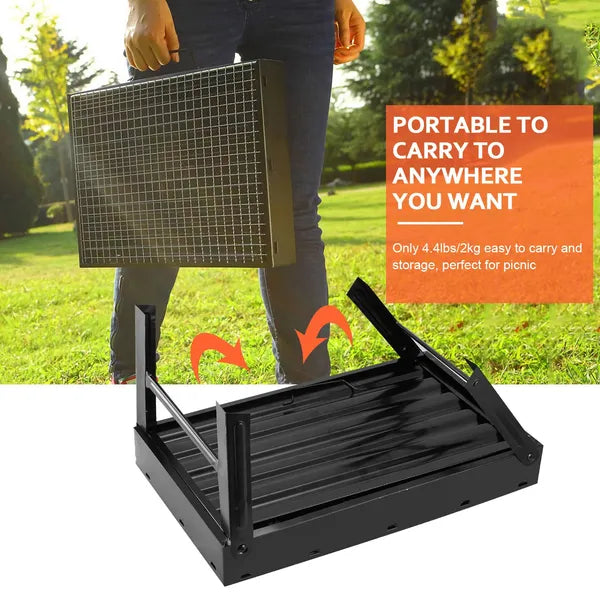 Foldable Portable BBQ Charcoal Grill Grill Lightweight Smoker Grill For Camping Picnics Garden Grilling - view 2