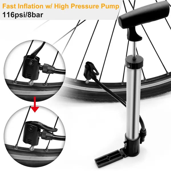Mini Bike Pump Portable Bicycle Tire Inflator Ball Air Pump W / Mount Frame For Mountain Road Bike - view 4
