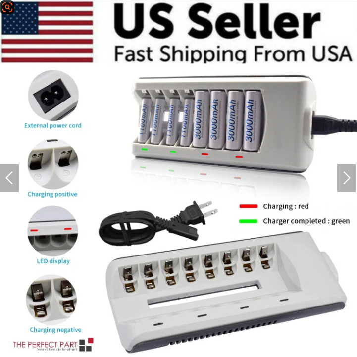 8 Slot Battery Charger For Ni-MH Ni-CD AA AAA Rechargeable Batteries Fast Charge - view 2