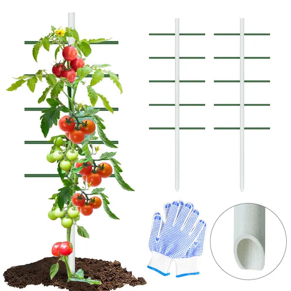 6ft*2ft 2PC White Round Tube Climbing Trellis, Stylish, Simple, Durable