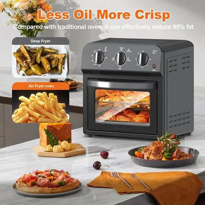 Family Size Air Fryer Toaster Oven Combo,13QT,360° Hot Air Circulation For Healthy Oil-Free Cooking - view 2
