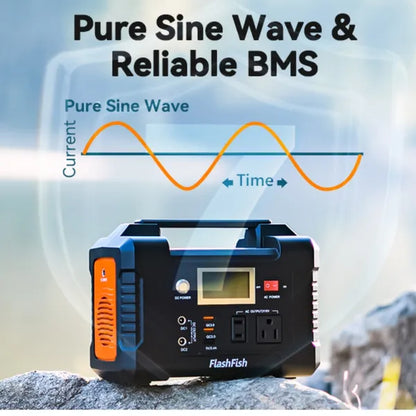 200W Portable Power Station, FlashFish 40800mAh Solar Generator With 110V AC Outlet/2 DC Ports/3 USB Ports - view 3