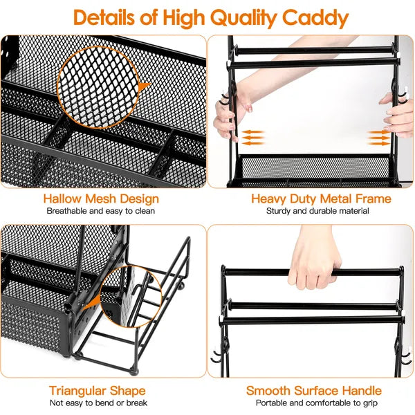 Utensil Caddy Metal Grill Caddy With Paper Towel Holders Utensil Holder For Outdoor Picnic Barbecue Camping Grilling - view 3