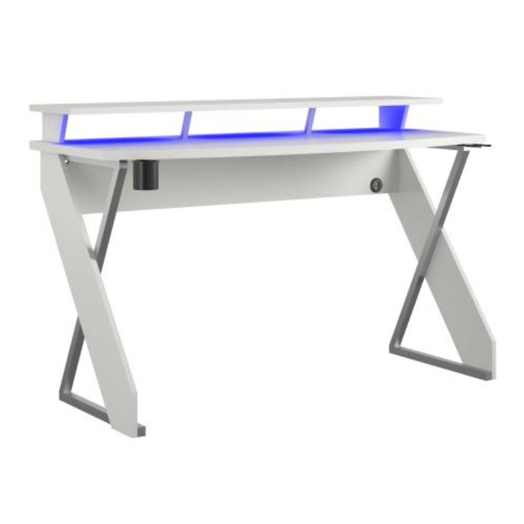 Xtreme Gaming Desk With Riser, White - view 4