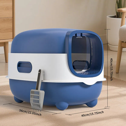 High-Capacity Enclosed Cat Litter Box & Odor-Lock, Scratch-Resistant, Ideal For US Households - view 2