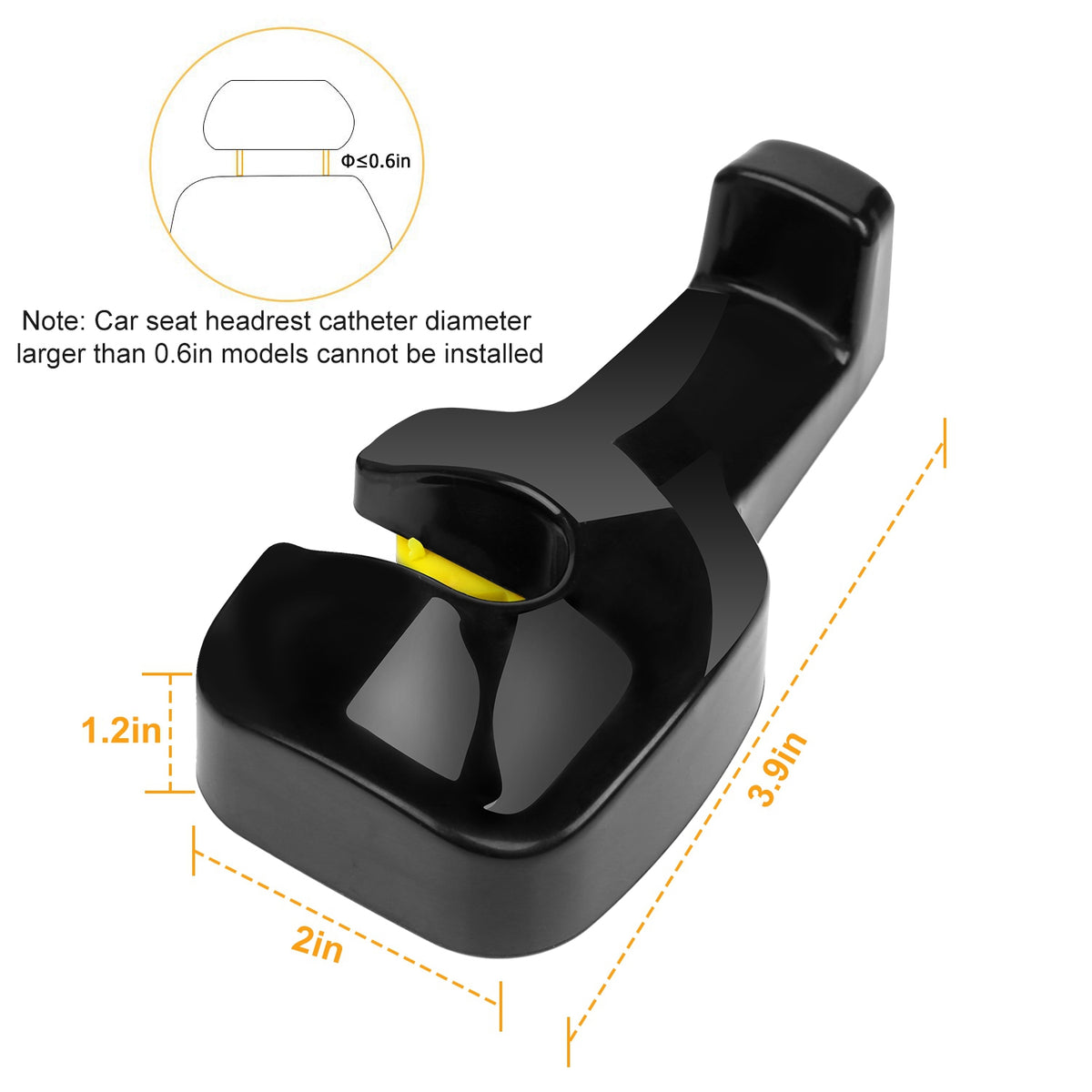 2Pcs Car Seat Headrest Hanger Car Headrest Hanging Hook For Bag Purse Cloth Grocery Organizer - view 3