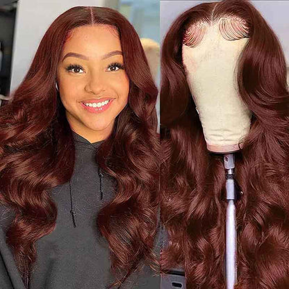 4x6 Lace Human Hair Wig Reddish-Brown Body Wave, Density, 10 Inches - view 2