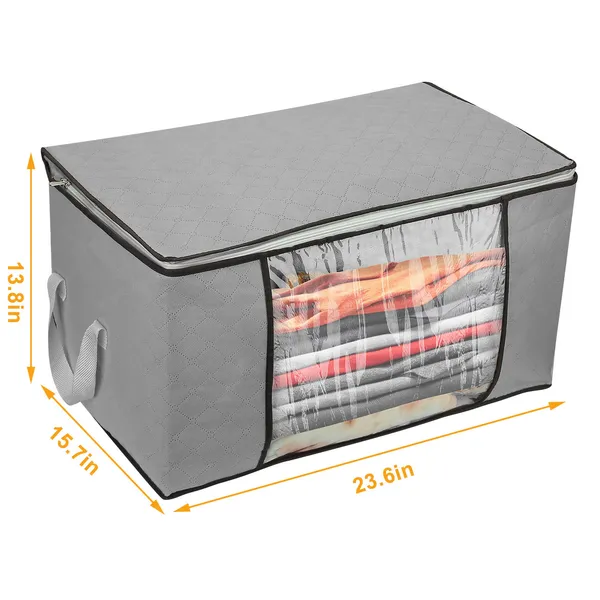 2Pcs Clothes Storage Bag 90L Large Capacity Foldable Closet - view 2