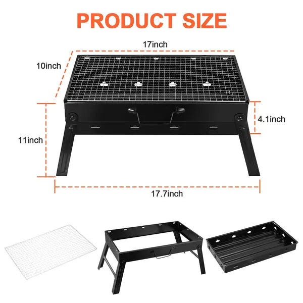 Foldable Smoker Grill Portable Lightweight BBQ Charcoal Grill For Camping Picnics Garden Grilling RV Travel - view 3