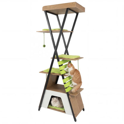 73" Multi-Level Cat Tree with Condo & Perch, Multi-Cat Climbing Tower with Scratching Pad & Interactive Toys - view 2