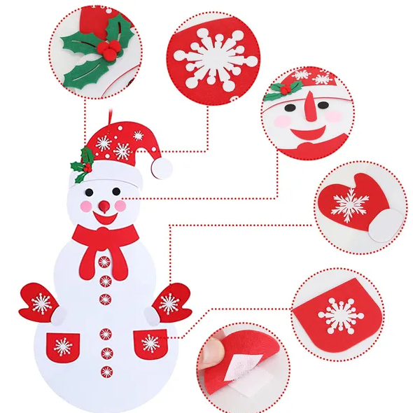Felt Christmas Snowman Set DIY Felt Christmas Hanging Decorations - view 4