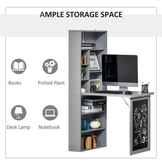 Wall Mount Desk Cabinet-Grey