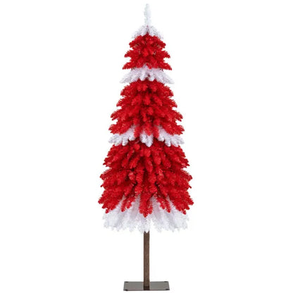 5ft Strawberry Shortcake Christmas Tree - 301 Branch Tips, 100 Warm White LEDs, Red+White+Browm PVC/Metal - view 3