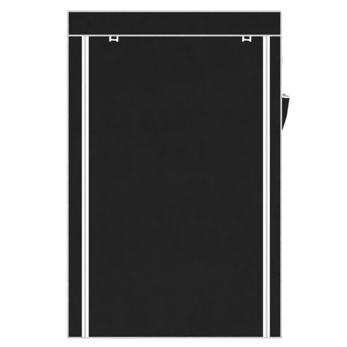 Portable Closet Storage Organizer Wardrobe Clothes Rack With Shelves Black - view 5