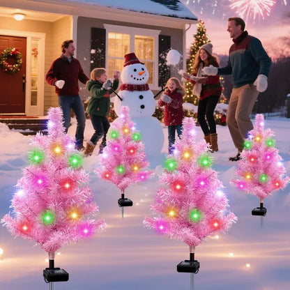 Solar Christmas Tree Outdoor Decor, Waterproof Solar Xmas Decorations Garden Stake Lights - view 3