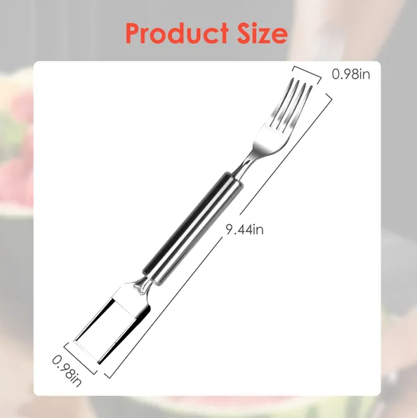 5Pcs 2 In 1 Watermelon Cutter Slicer Fork Stainless Steel Dual Head Watermelon Fruit Cutting - view 2