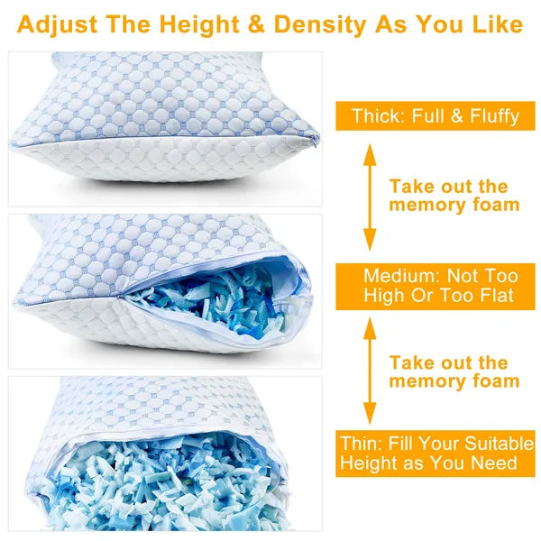 Bed Pillows Cooling Memory Foam Pillow Ventilated With Cooling Gel Infused Memory Foam Heat Reducing Cooling Fiber - view 7
