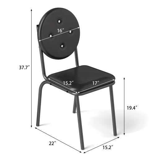 4-piece Bar Stools Faux Leather Dining Chairs With Waterproof Surface And Metal Legs - view 3