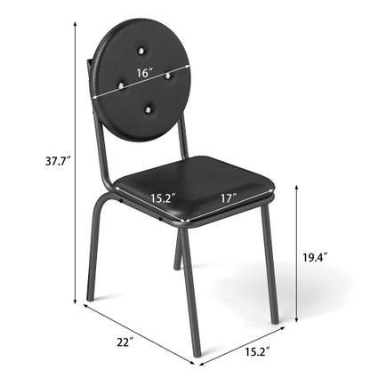 4-piece Bar Stools Faux Leather Dining Chairs With Waterproof Surface And Metal Legs - view 3