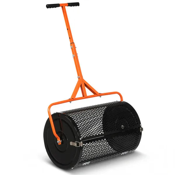 24" Lawn Topdressing Spreader With 0.75"×0.5" Mesh, Compost Spreader For Soil Sand Fertilizer Orange - view 5